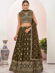 Chandbaali Embroidered Mirror Work Ready to Wear Lehenga & Blouse With Dupatta