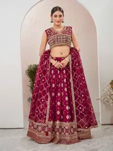 Chandbaali Embellished Beads & Stones Ready To Wear Lehenga & Blouse With Dupatta