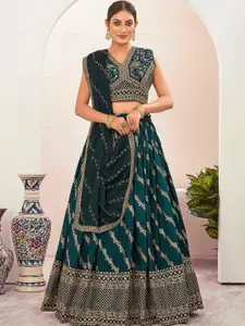 Chandbaali Embellished Beads & Stones Ready To Wear Lehenga & Blouse With Dupatta