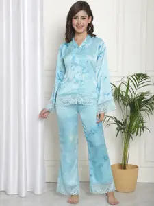 Claura Tie and Dye Satin Night suit