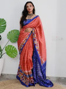 Saree mall Ethnic Motifs Poly Cotton Bagh Ready to Wear Saree