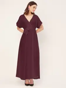 Moomaya  V Neck Fit & Flare Maxi Dress