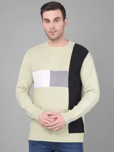 COBB Colourblocked Long Sleeves Acrylic Pullover Sweater