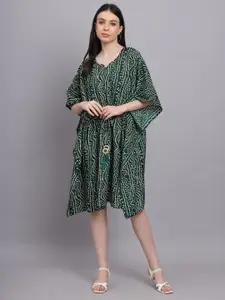 Hinaya Print Flared Sleeve Kaftan Dress