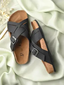El Paso Buckles Open Toe Flats