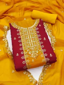 Panzora Ethnic Motifs Embroidered Sequinned Unstitched Dress Material