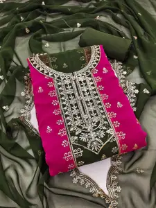 Panzora Ethnic Mpotifs Embroidered Unstitched Dress Material