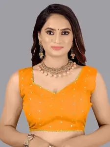 Hinaya Embroidered Jacquard Saree Blouse