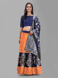 DIVASTRI Woven Design Semi-Stitched Lehenga & Unstitched Blouse With Dupatta