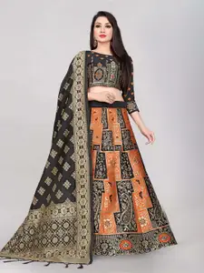 DIVASTRI Woven Design Silk Semi-Stitched Lehenga & Unstitched Blouse With Dupatta