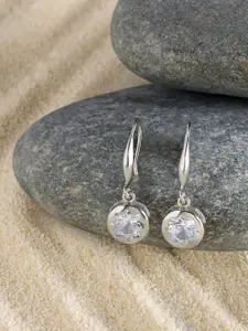 Zaveri Pearls Silver-Plated Drop Earrings