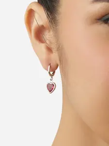 Zaveri Pearls Silver-Plated Cubic Zirconia Contemporary Drop Earrings