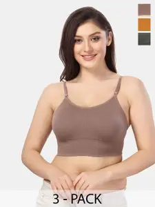 Fabme Pack Of 3 Full Coverage Bralette With All Day Comfort