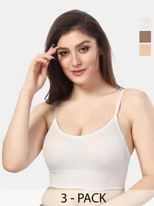 Fabme Pack Of 3 Medium Coverage T-shirt Bras With All Day Comfort