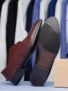 LOUIS STITCH Men Rosewood Formal Lace Up Derby Shoes