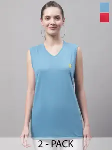 MACK JONNEY Pack Of 2 V-Neck Cotton T-shirt