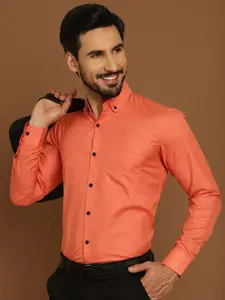 Indian Needle Cotton Curved Regular Fit Formal Shirt