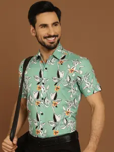 Indian Needle Classic Floral Cotton Printed Formal Shirt