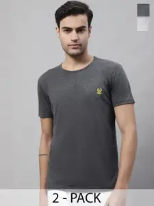 MACK JONNEY Pack Of 2 Round Neck Cotton Casual T-shirt