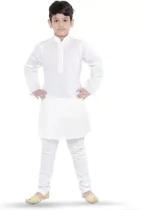 BAESD Boys White Regular Pure Cotton Kurta with Pyjamas