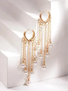 Rubans Voguish Gold-Plated Artificial Beads Beaded Drop Earrings