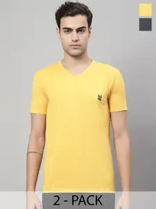 MACK JONNEY Pack Of 2 V-Neck Cotton T-shirt