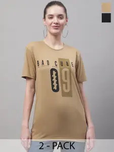 MACK JONNEY Pack Of 2 Graphic Printed Cotton T-shirt