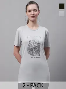 MACK JONNEY Pack of 2 Graphic Printed Cotton T-shirt