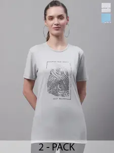 MACK JONNEYPack Of 2 Cotton T-shirt Pack Of 2 Printed Short Sleeves Cotton T-shirt