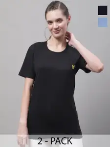 MACK JONNEY Pack of 2 Round Neck Cotton Short Sleeves Casual T-shirt