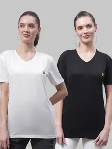 MACK JONNEY Pack Of 2 V-Neck Cotton T-shirt