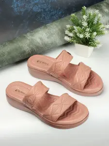 Denill Textured Open Toe Flats