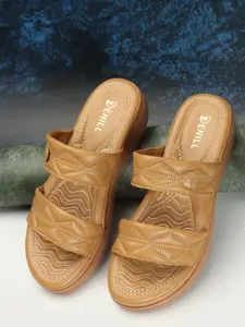 Denill Textured Open Toe Flats