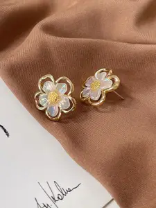 FIMBUL Gold-Plated Floral Studs Earrings