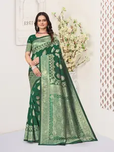 Pionex Woven Design Zari Pure Silk Banarasi Saree
