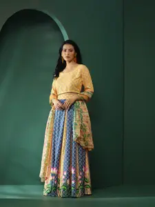 AKS Couture Pichwai Printed Ready to Wear Lehenga & Blouse With Dupatta