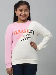 Cantabil Girls Typography Printed Fleece Pullover