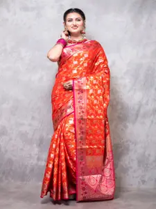 Morchari Woven Design Zari Silk Cotton Banarasi Saree