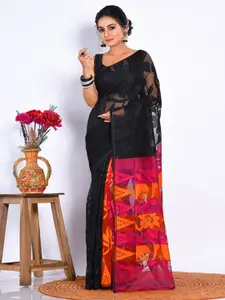 Morchari Floral Woven Design Pure Cotton Jamdani Saree