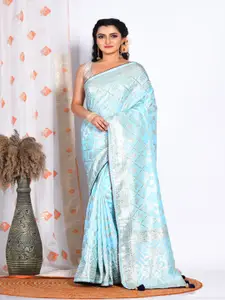 Morchari Woven Design Geometric Zari Pure Silk Saree