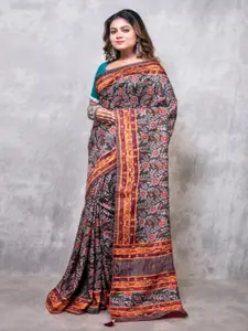 Morchari Floral Printed Pure Silk Saree