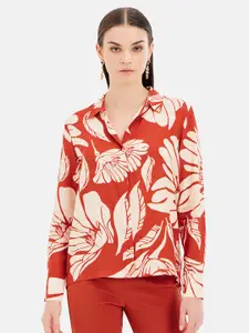 Kazo Standard Fit Floral Printed Cotton Casual Shirt