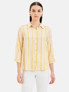 Kazo Standard Fit Striped Cotton Casual Shirt