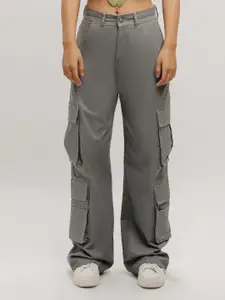 FREAKINS Women High-Rise Denim Cargo