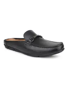 ATESBER by Inc.5 Men Buckle Detailed Leather Mules