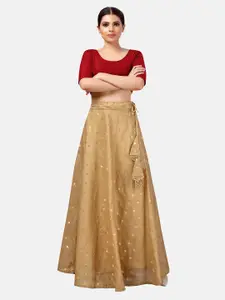 Studio Shringaar Polka Dot Woven Design Maxi Skirt