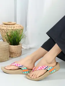 Carlton London sports Embroidered Thong Flip-Flops