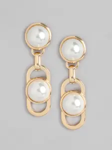 Forever New Signature Blair Link Gold-Plated Pearl Contemporary Drop Earrings