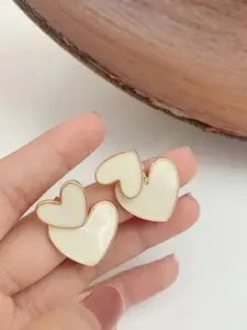 KRYSTALZ Gold-Plated Heart Shaped Drop Earrings