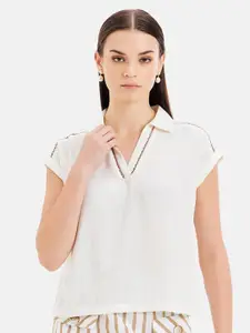 Kazo Shirt Collar Shirt Style Top
